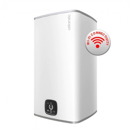 Вертикален бойлер със сух керамичен нагревател Atlantic Steatite CUBE Wi-Fi, 2.4kW, 100л.
