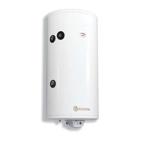 Вертикален бойлер Eldom 72281HS, 3kW, 200л., С една ниска сеерпентина ( лява ) , С механично управление, Неръждаем