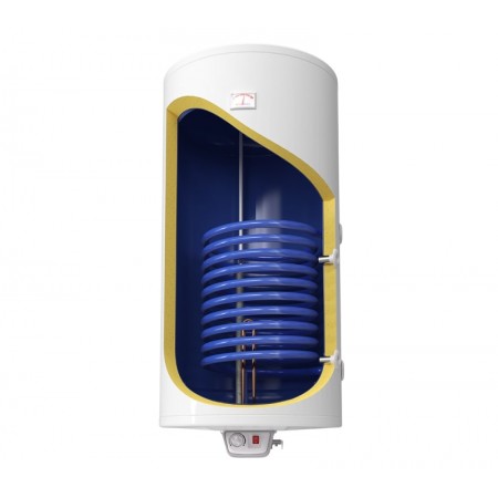 Вертикален бойлер Eldom 72281S / 72281SR, 3kW, 200л., С една ниска сеерпентина ( лява ), С механично управление, Eмайлиран