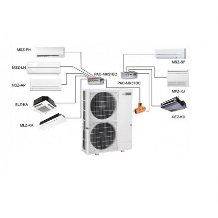 Инверторен мултисплит Mitsubishi Electric PUMY-P112VKM CITY MULTI,43 000 BTU,R410A, Клас A