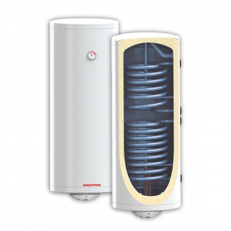 Вертикален бойлер Sunsystem EU4 BB NL2 V/S2, 3kW, 200л., С две серпентини ( десни ), Емайлиран