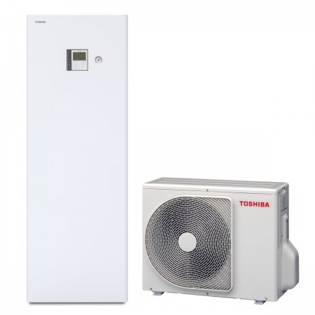 Термопомпа Toshiba Estia AIO HWT-401HW-E / HWT-601F21SM3W-E, 4.0 kW, R32, 1-зонова, (с вграден бойлер 200 л.)