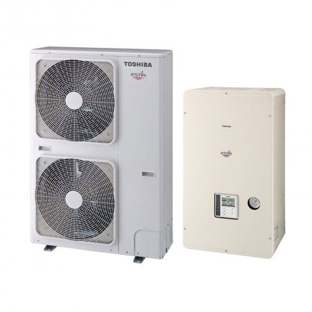 Термопомпа TOSHIBA ESTIA POWERFULL  HWS-P1105H8R-E / HWS-P1105XWHT9, 11.2 kW, R410A, 3-фазна