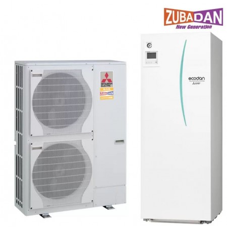 Термопомпа Mitsubishi Electric ERST20C-VM2D/PUHZ-SHW140YHA ZUBADAN, с вграден бойлер 200 л, отопление, охлаждане и БГВ, 14 kW, R410A, 3-фазна, A++