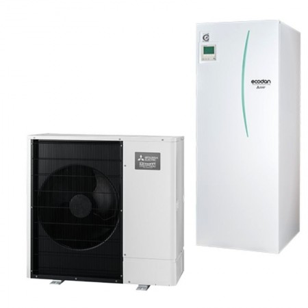 Термопомпа Mitsubishi Electric ERST20D-VM2D/PUD-SHWM120VAA Zubadan Inverter, с вграден бойлер 200 л, само отопление и БГВ, 12 kW, R32, A+++