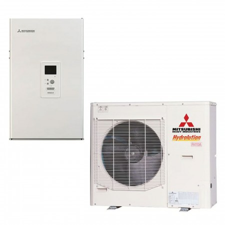 Термопомпа Mitsubishi Heavy Hydrolution HMS100-W/FDCW100VNX-А, 12 kW, R410, с вграден трипътен вентил за БГВ, A++