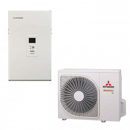 Термопомпа Mitsubishi Heavy Hydrolution HMS100-W/FDCW71VNX-W, 8 kW, R32, с вграден трипътен вентил за БГВ, A+++