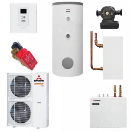Термопомпа Mitsubishi Heavy Hydrolution HSB140/FDCW140VNX-A, 16 kW, R410А, модулна комбинация с бойлер за БГВ