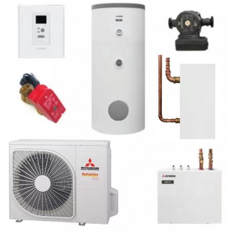 Термопомпа Mitsubishi Heavy Hydrolution HSB100-W/FDCW71VNX-A, 8 kW, R32, модулна комбинация с бойлер за БГВ
